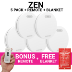 ZEN Photoelectric Interconnected Smoke Alarms - 5 Pack with Free Remote